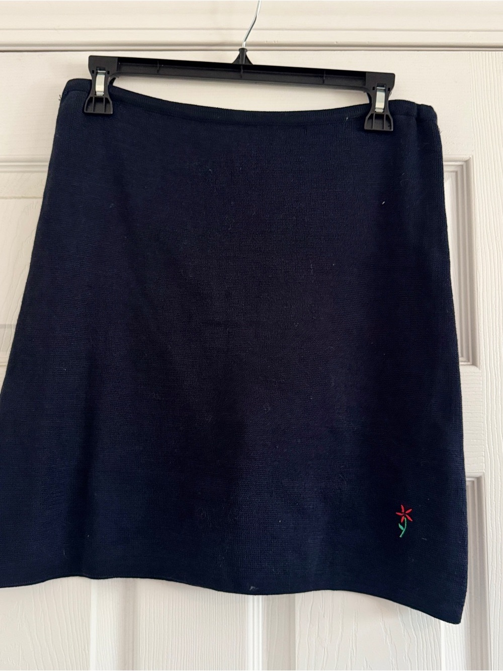 Vintage 90s Cynthia Rowley NWT Cotton Knit Mini Skirt Embroidered Flower M - Picture 2 of 6